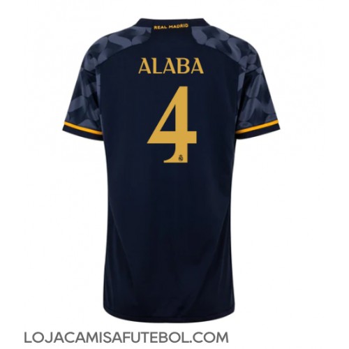 Camisa de Futebol Real Madrid David Alaba #4 Equipamento Secundário Mulheres 2023-24 Manga Curta